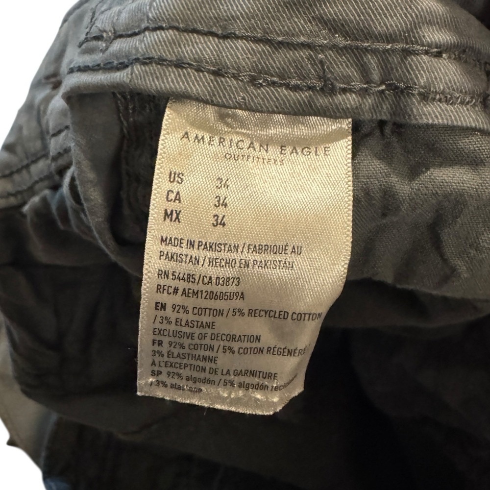 American Eagle Cargo Shorts Mens 34 Grey Extreme Flex Relaxed Longer Length Y2K - Picture 3 of 6